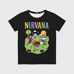 Футболка детская Нирвана мультяшный стиль, цвет: 3D-принт