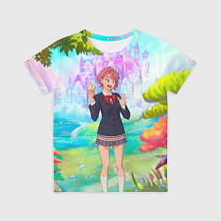 Футболка детская Дандадан Сиратори Айра держит мороженое, цвет: 3D-принт