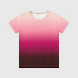 Футболка детская Градиент transcendent pink омбре, цвет: 3D-принт
