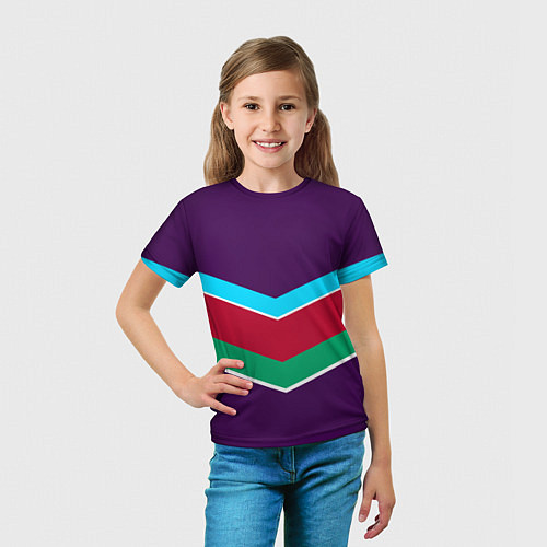 Детская футболка Фиолетовый с полосами / 3D-принт – фото 5