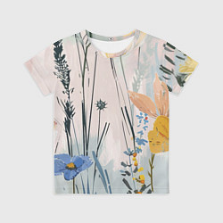 Футболка детская Цветы полевые, цвет: 3D-принт