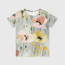 Футболка детская Цветы и цветочки, цвет: 3D-принт