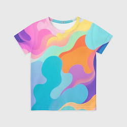 Футболка детская Разноцветные красивые облака, цвет: 3D-принт