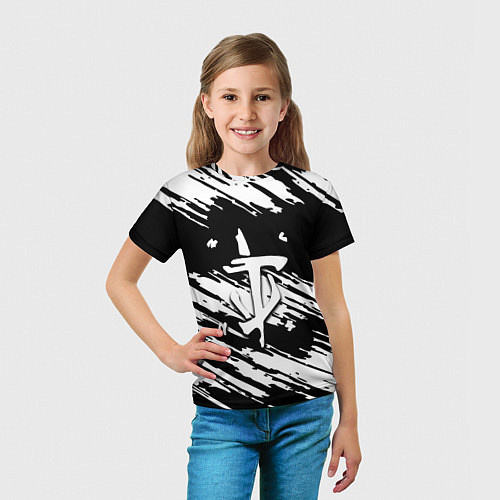 Детская футболка Doom краски полосы / 3D-принт – фото 5