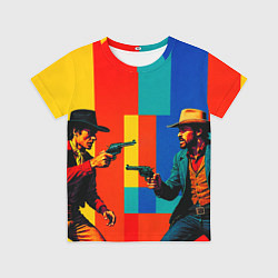 Футболка детская Перестрелка ковбоев поп-арт, цвет: 3D-принт