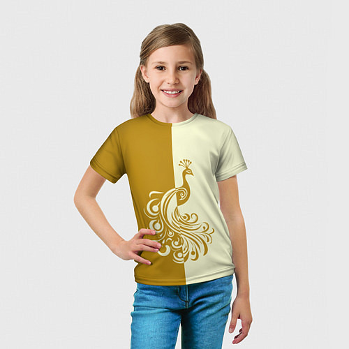 Детская футболка Жар-птица в золотом / 3D-принт – фото 5