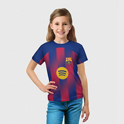 Футболка детская Левандовский, Барселона домашняя форма 2025 2026, цвет: 3D-принт — фото 2