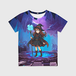 Футболка детская Аниме девочка маг с волшебных посохом, цвет: 3D-принт