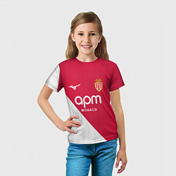 Футболка детская Головин домашняя форма Монако 2025 2026, цвет: 3D-принт — фото 2