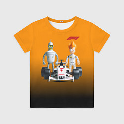 Футболка детская Механик Бендер и пилот формулы 1 Фрай, цвет: 3D-принт