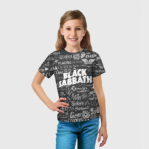 Детская футболка Black Sabbath pattern / 3D-принт – фото 5