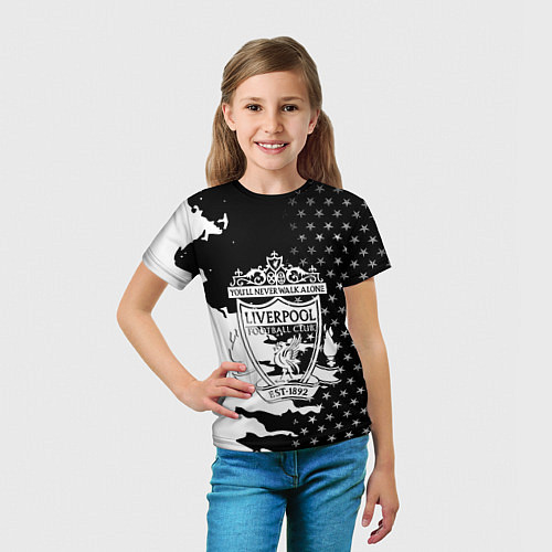 Детская футболка Liverpool текстура спорт / 3D-принт – фото 5