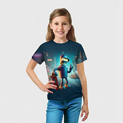 Футболка детская Сынишка Бендера крутой скейтбордист, цвет: 3D-принт — фото 2