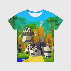 Футболка детская Майнкрафт - панды, цвет: 3D-принт