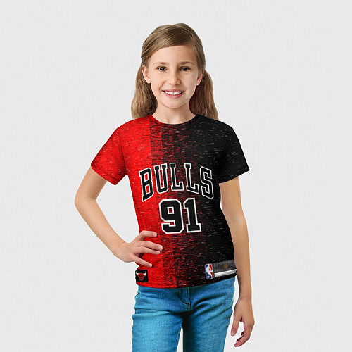 Детская футболка NBA Bulls 91 Rodman / 3D-принт – фото 5