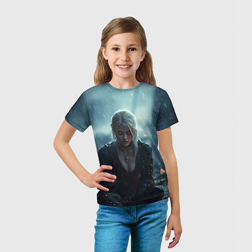 Детская футболка Цири сидит под дождем / 3D-принт – фото 5