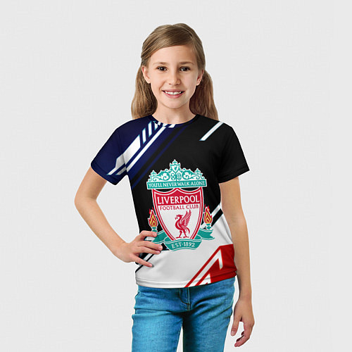Детская футболка Liverpool geometry sport / 3D-принт – фото 5