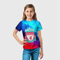 Футболка детская Liverpool неоновые тропики, цвет: 3D-принт — фото 2