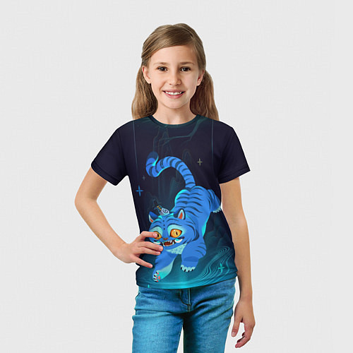 Детская футболка Blue tiger and a six eyed magpie / 3D-принт – фото 5