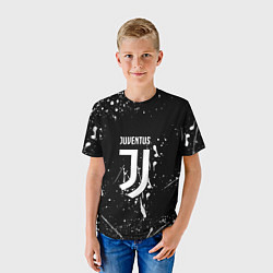 Футболка детская Juventus брызги красок текстура, цвет: 3D-принт — фото 2