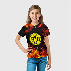 Футболка детская Borussia огонь текстура, цвет: 3D-принт — фото 2