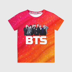 Футболка детская BTS блестящий фон, цвет: 3D-принт