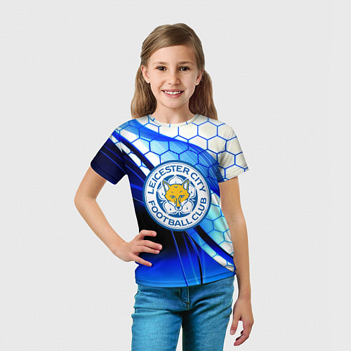 Детская футболка Лестер сити броня соты / 3D-принт – фото 5