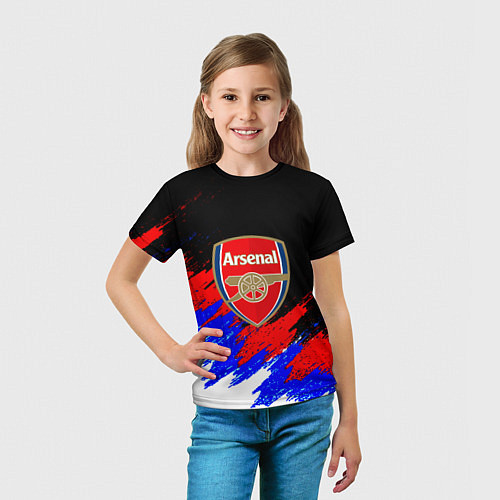Детская футболка Арсенал краски триколор / 3D-принт – фото 5