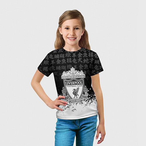 Детская футболка Liverpool японские символы краски / 3D-принт – фото 5