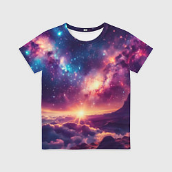 Футболка детская Фантастический космос вид с планеты, цвет: 3D-принт