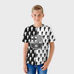 Футболка детская Barcelona спортивный паттерн, цвет: 3D-принт — фото 2