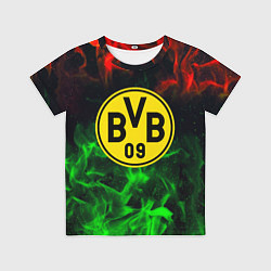 Футболка детская Borussia красно зеленый огонь, цвет: 3D-принт