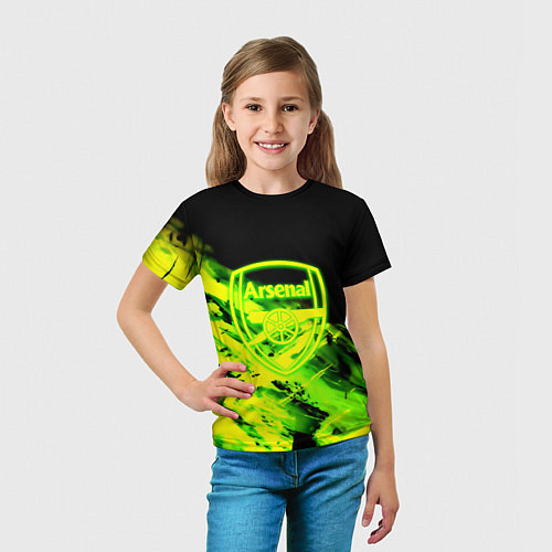 Детская футболка Арсенал кислотные краски / 3D-принт – фото 5