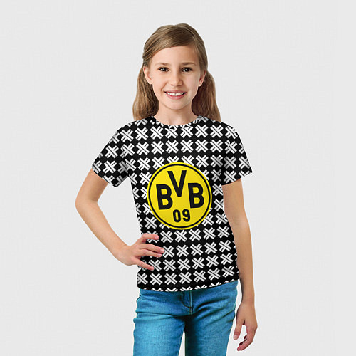 Детская футболка Borussia pattern geometry / 3D-принт – фото 5
