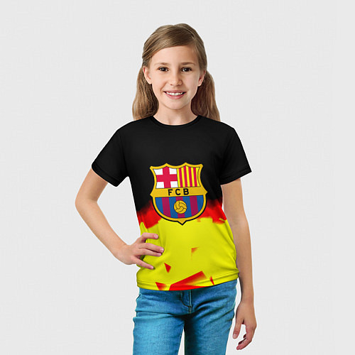 Детская футболка Borussia абстракция золото геометрия / 3D-принт – фото 5