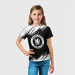 Футболка детская Chelsea штрихи красок текстура, цвет: 3D-принт — фото 2