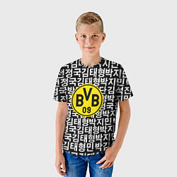 Футболка детская Borussia японские символы паттерн, цвет: 3D-принт — фото 2