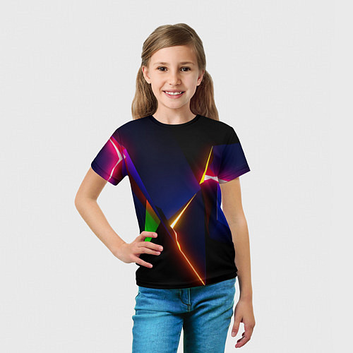 Детская футболка Neon colored geometric / 3D-принт – фото 5