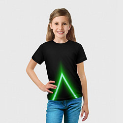 Футболка детская Color neon green, цвет: 3D-принт — фото 2