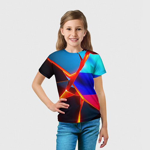 Детская футболка Russia flag fractures / 3D-принт – фото 5