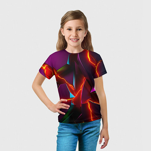 Детская футболка Fractures multicolored tiles / 3D-принт – фото 5