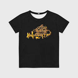 Футболка детская Хэллоуин - Тыква в паутине, цвет: 3D-принт