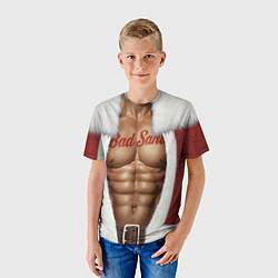 Футболка детская Костюм плохого Санты с накаченным телом, цвет: 3D-принт — фото 2