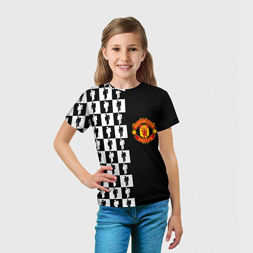 Детская футболка Манчестер Юнайтед текстура люди / 3D-принт – фото 5