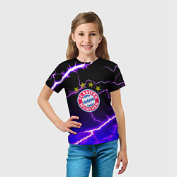 Футболка детская Bayern Mnchen молнии шторм, цвет: 3D-принт — фото 2