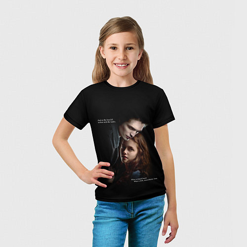 Детская футболка Белла и Эдвард: lion fell in love with the lamb me / 3D-принт – фото 5