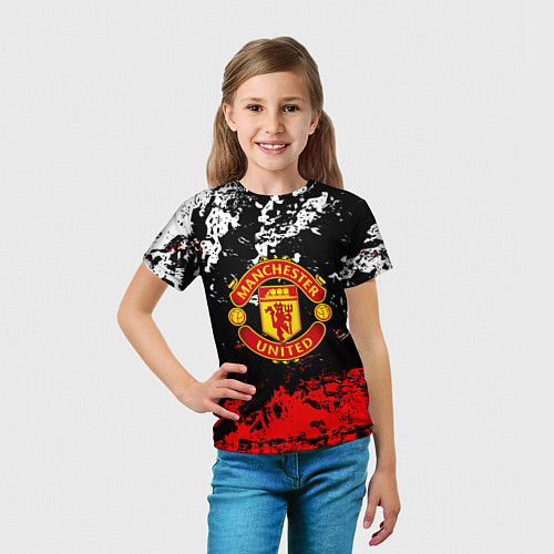 Детская футболка Манчестер Юнайтед краски / 3D-принт – фото 5