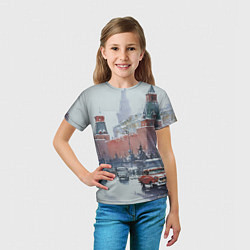 Футболка детская Старинная Москва - новый год, цвет: 3D-принт — фото 2