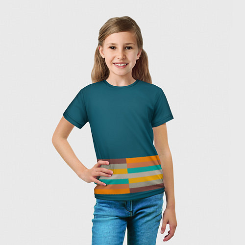 Детская футболка Индиго и шумовой градиент заката с текстурой / 3D-принт – фото 5