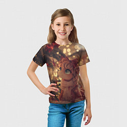 Футболка детская Лошадка любуется новогодней елкой, цвет: 3D-принт — фото 2